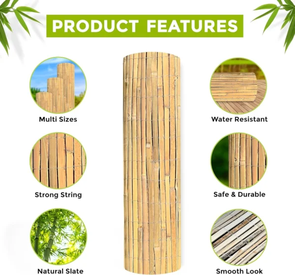 Natural Bamboo Garden Screening Roll (1m x 4m) - Image 2