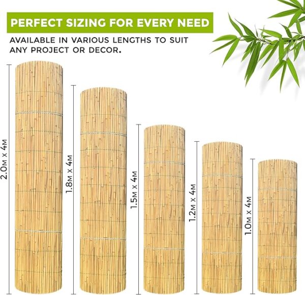 Reed Bamboo Fence Screening Outdoor Wind and Sun protection (1.2m x 4m) - Image 6